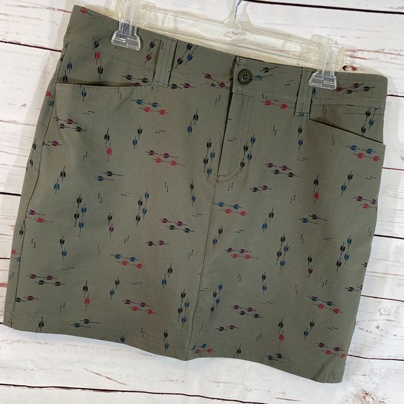 Eddie Bauer Dresses & Skirts - Eddie Bauer Khaki Green Graphic Print Mini Skirt NWOT Women's Size 8